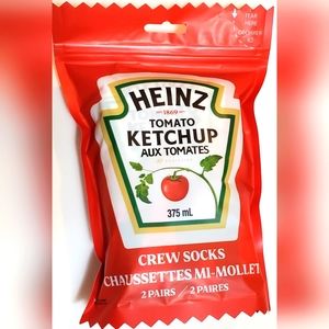 Heinz Ketchup 2 Pack Men's Crew Socks  Shoe Size 8-12
